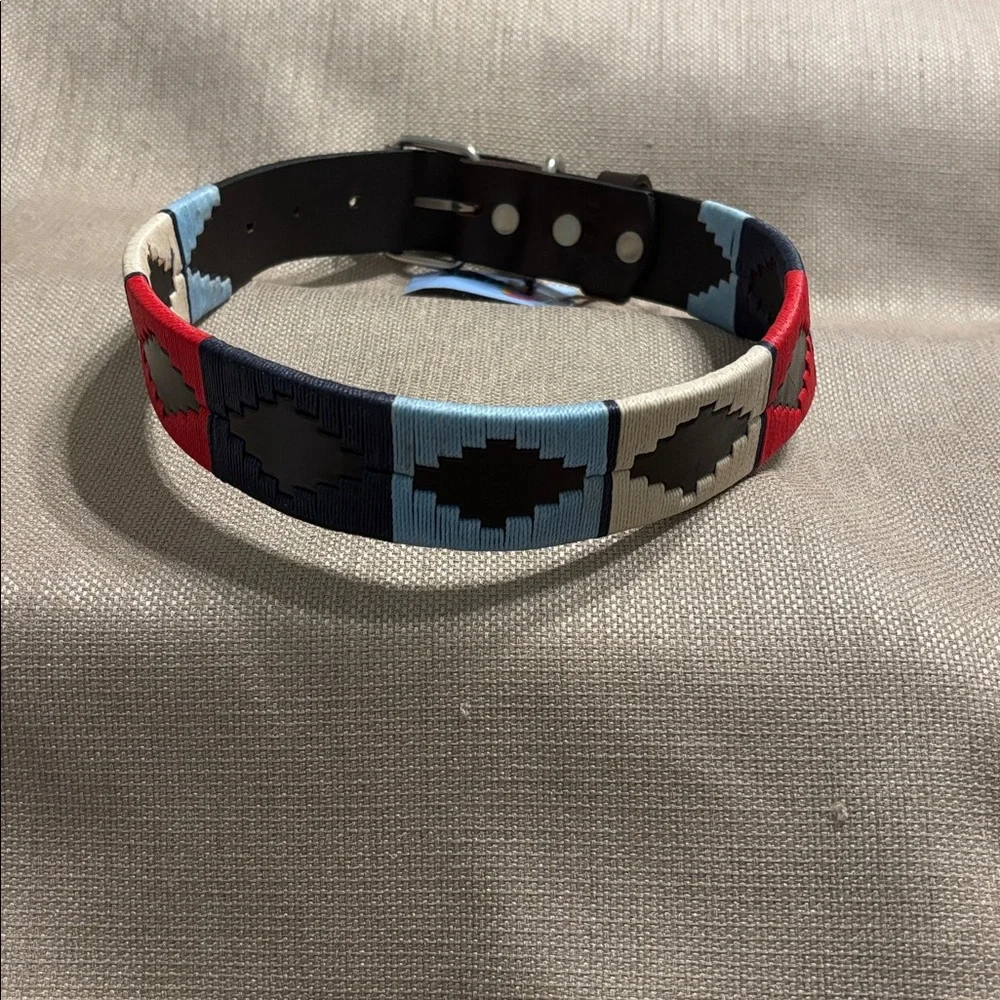 Tikaro Embroidered Leather Dog Collar